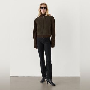 Massimo Dutti Brown Zip-Up Cardigan